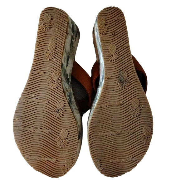 Tommy Bahama Seige Topical Thong Wedge Sandals size 7 - Picture 8 of 10
